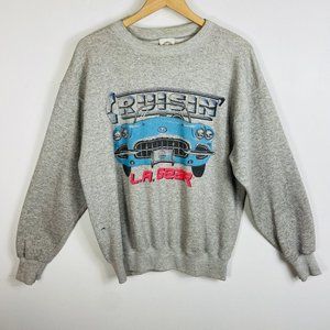 Vtg 90s LA Gear Graphic Crewneck Sweatshirt Sz XL Cruisin Convertible Car